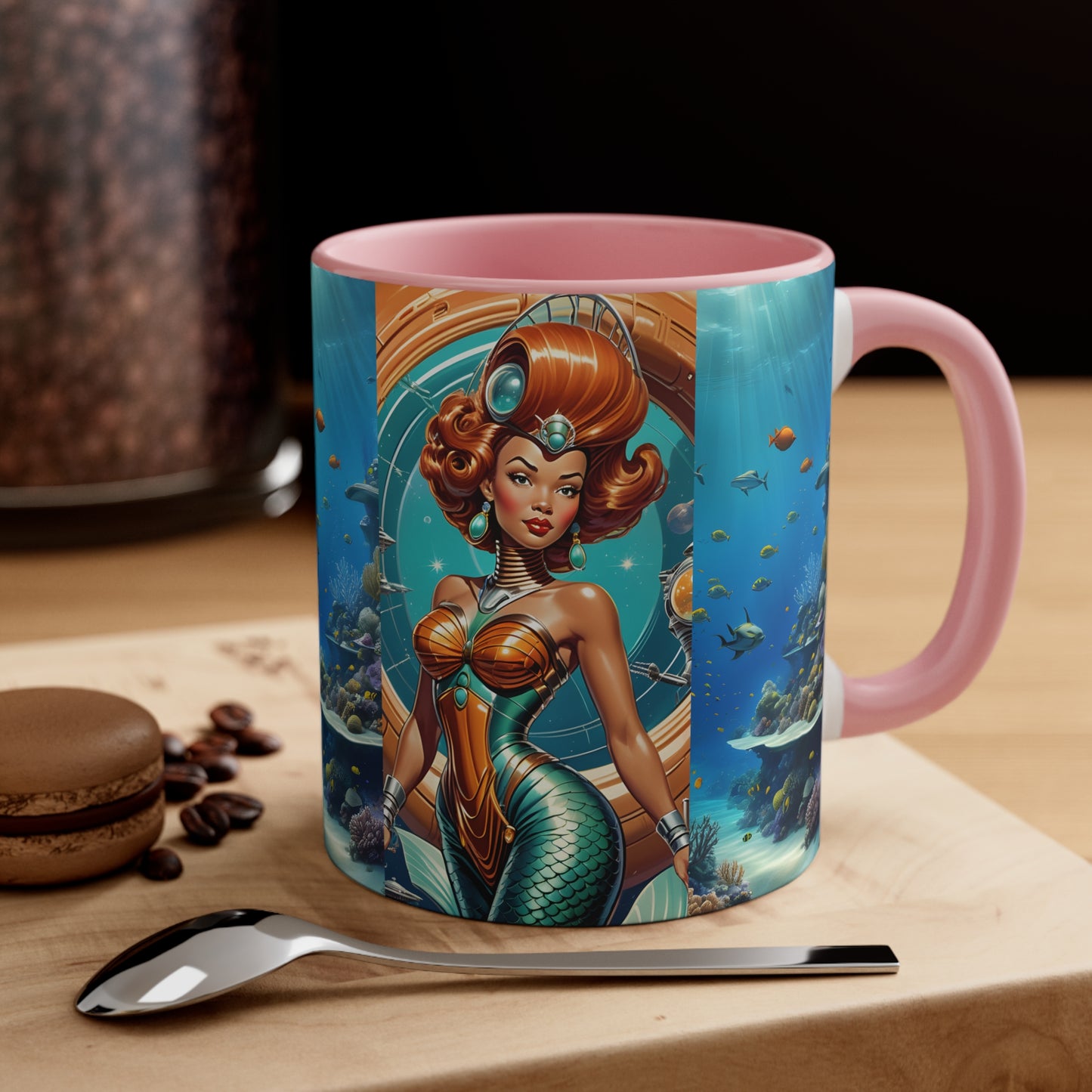 "Mermaid" Accent Coffee Mug, 11oz