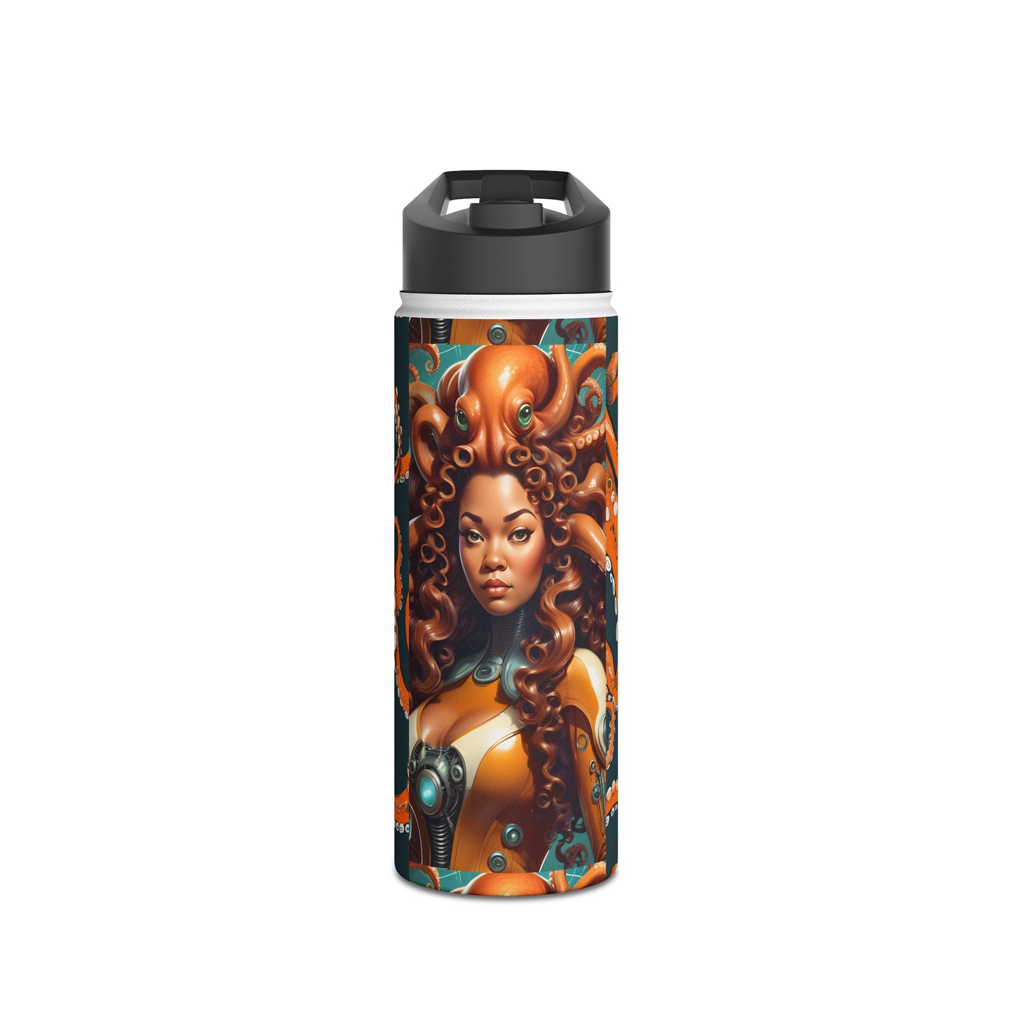 "Octo-Woman" Stainless Steel Water Bottle, Standard Lid