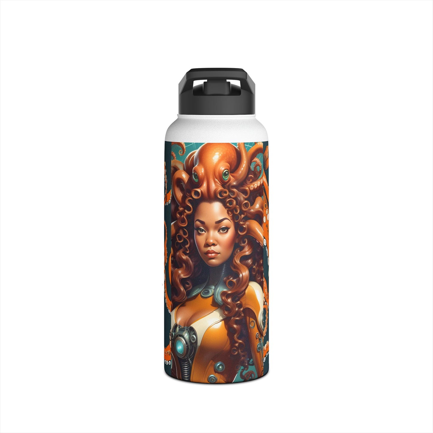 "Octo-Woman" Stainless Steel Water Bottle, Standard Lid