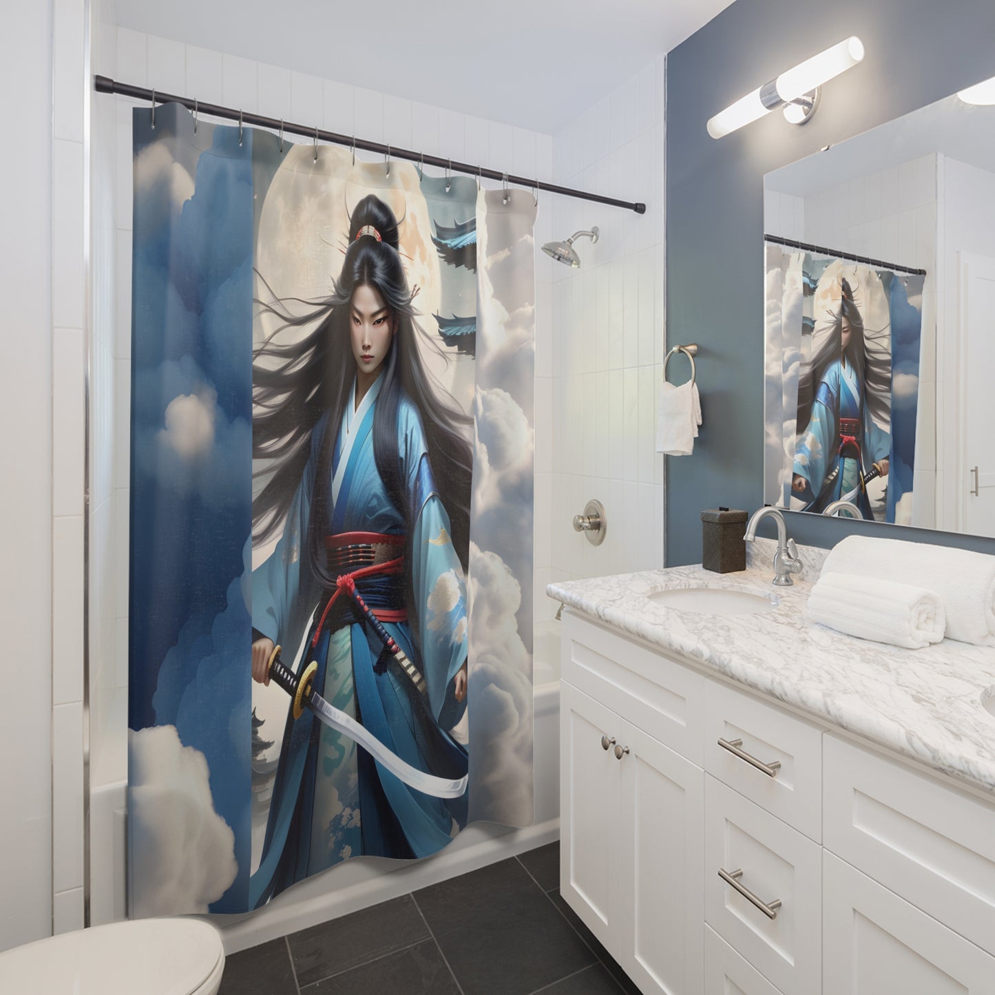 "Beautiful Samurai" Shower Curtains