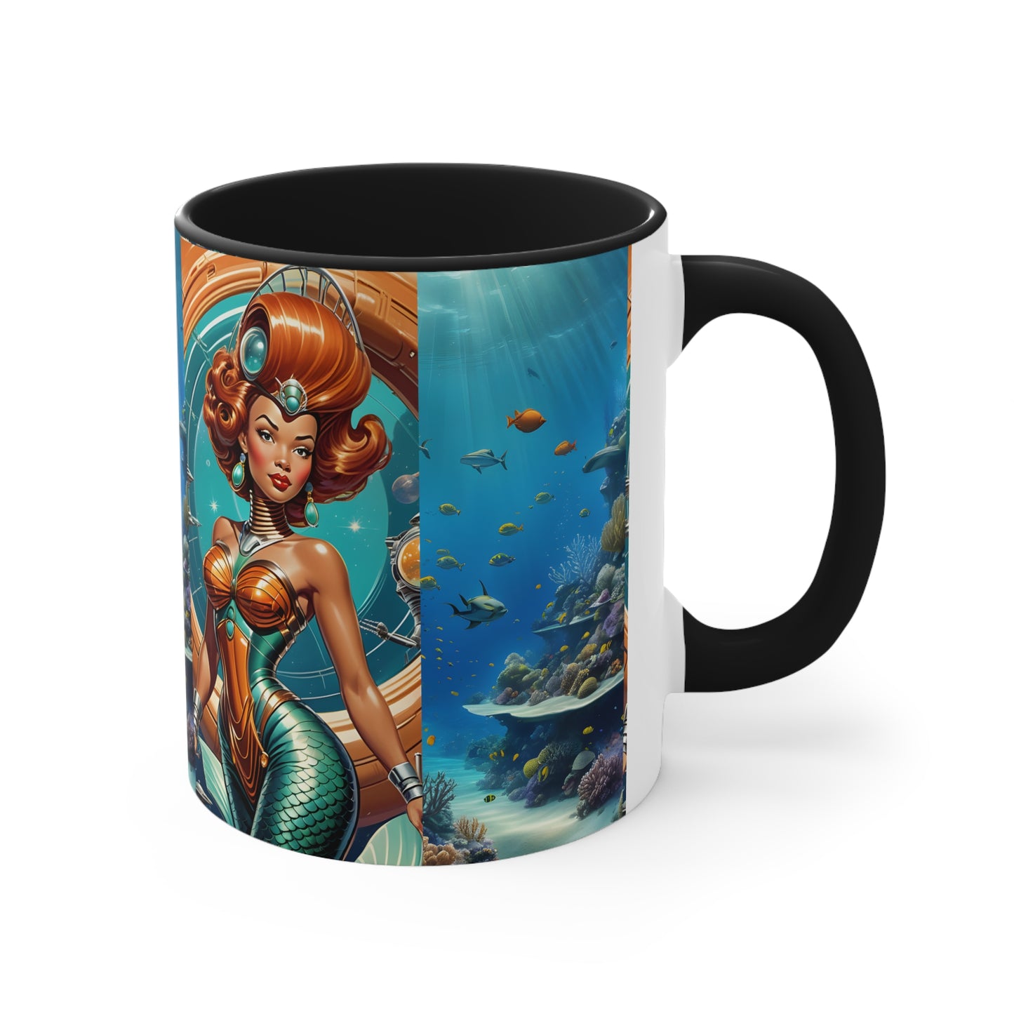 "Mermaid" Accent Coffee Mug, 11oz