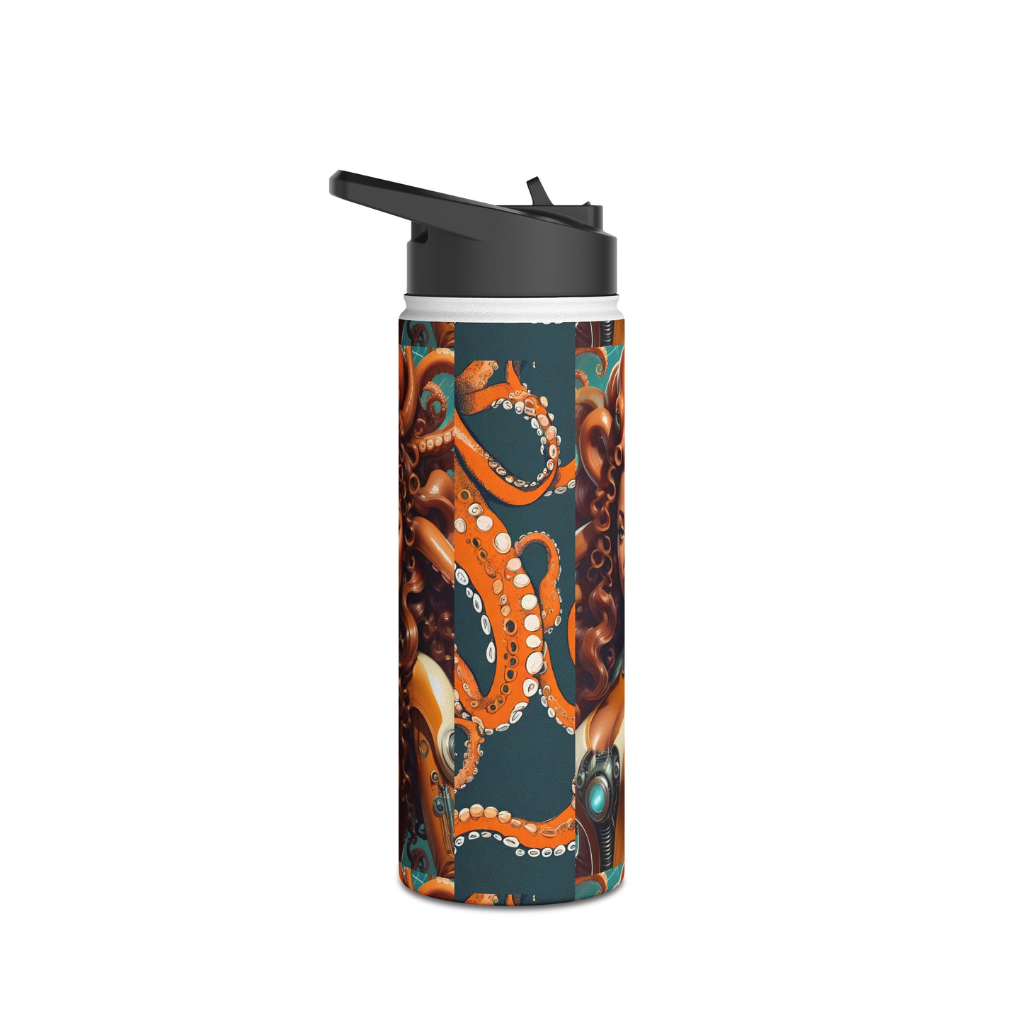 "Octo-Woman" Stainless Steel Water Bottle, Standard Lid