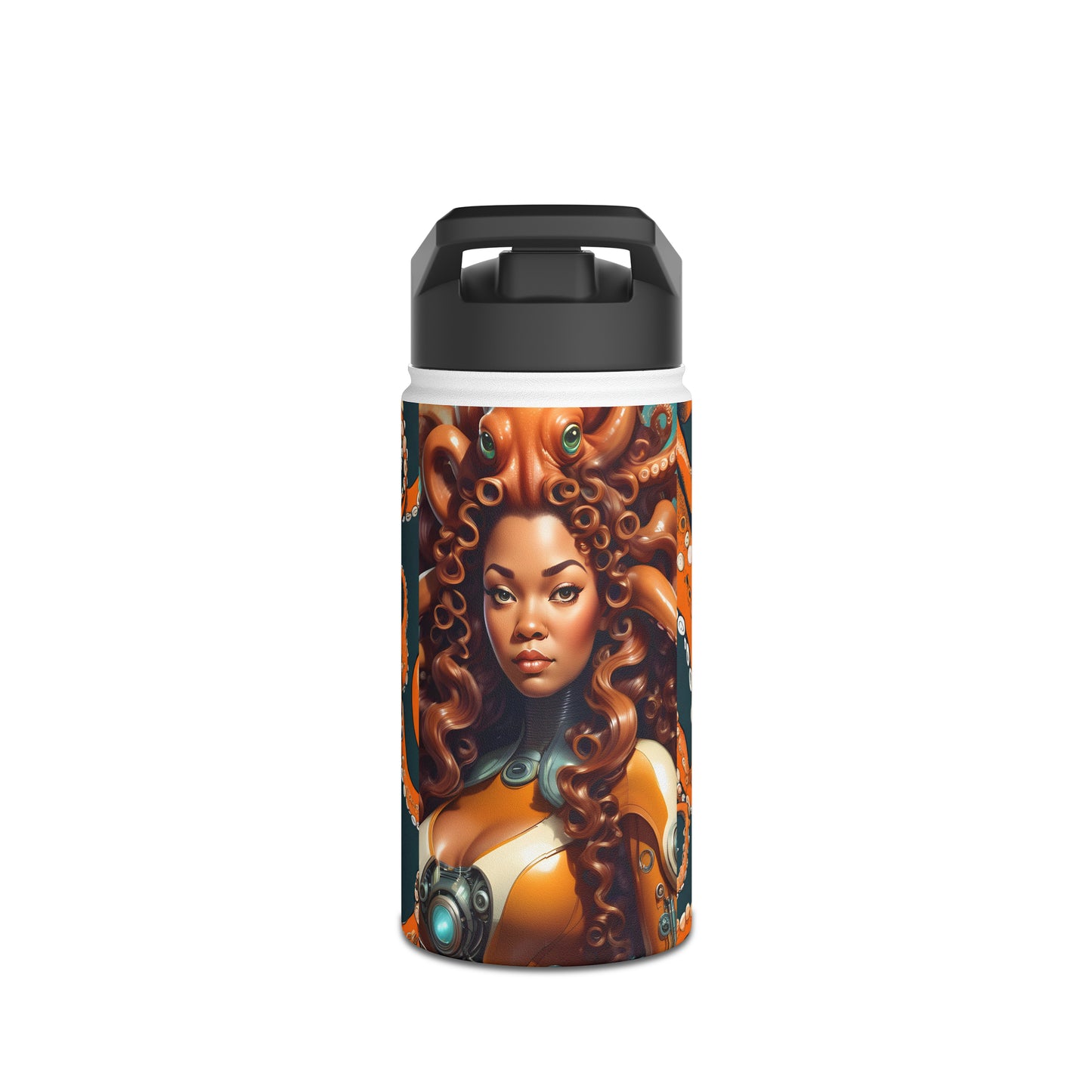 "Octo-Woman" Stainless Steel Water Bottle, Standard Lid