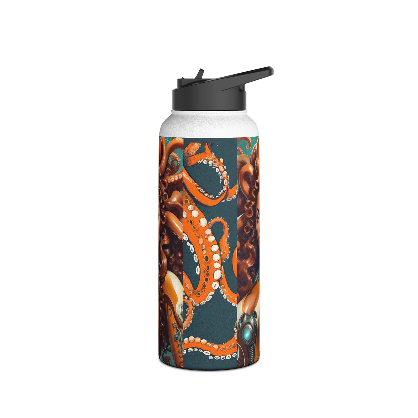 "Octo-Woman" Stainless Steel Water Bottle, Standard Lid