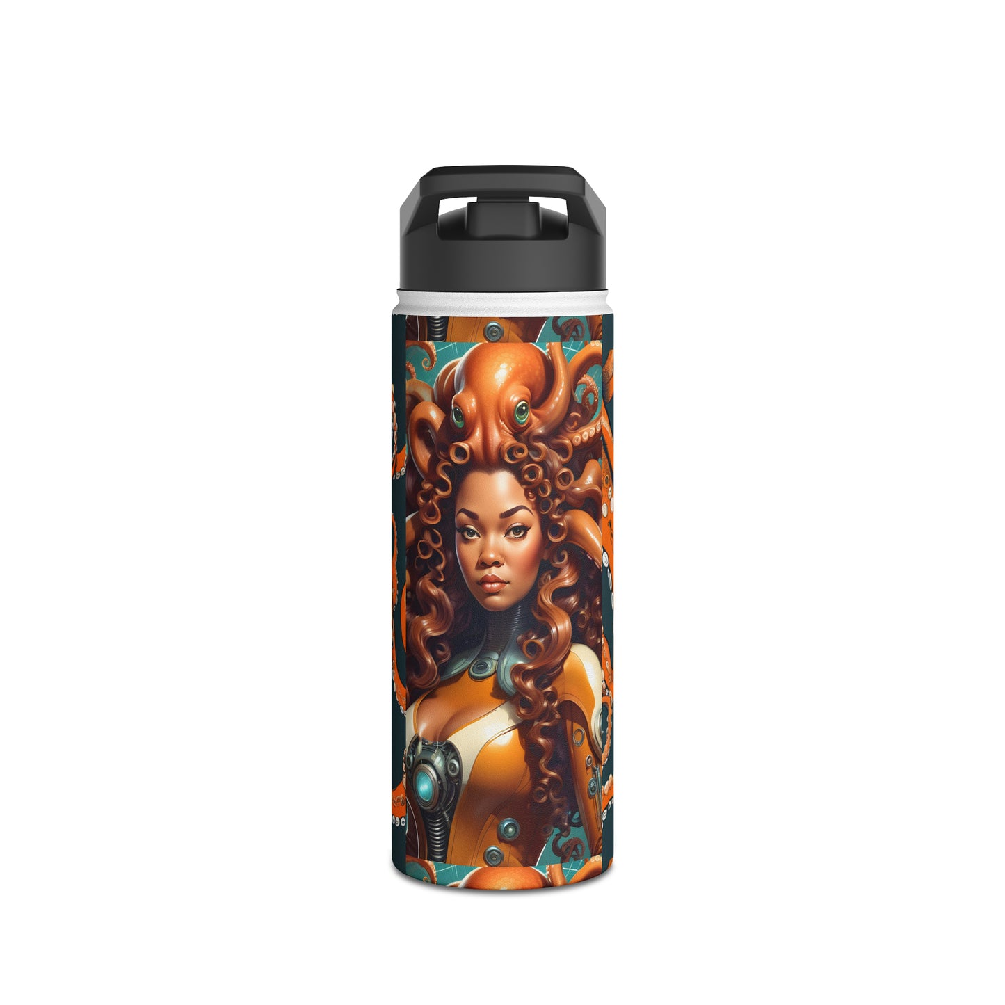 "Octo-Woman" Stainless Steel Water Bottle, Standard Lid