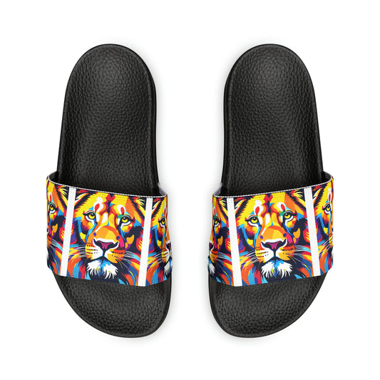 "Colorful Lion" Women's PU Slide Sandals