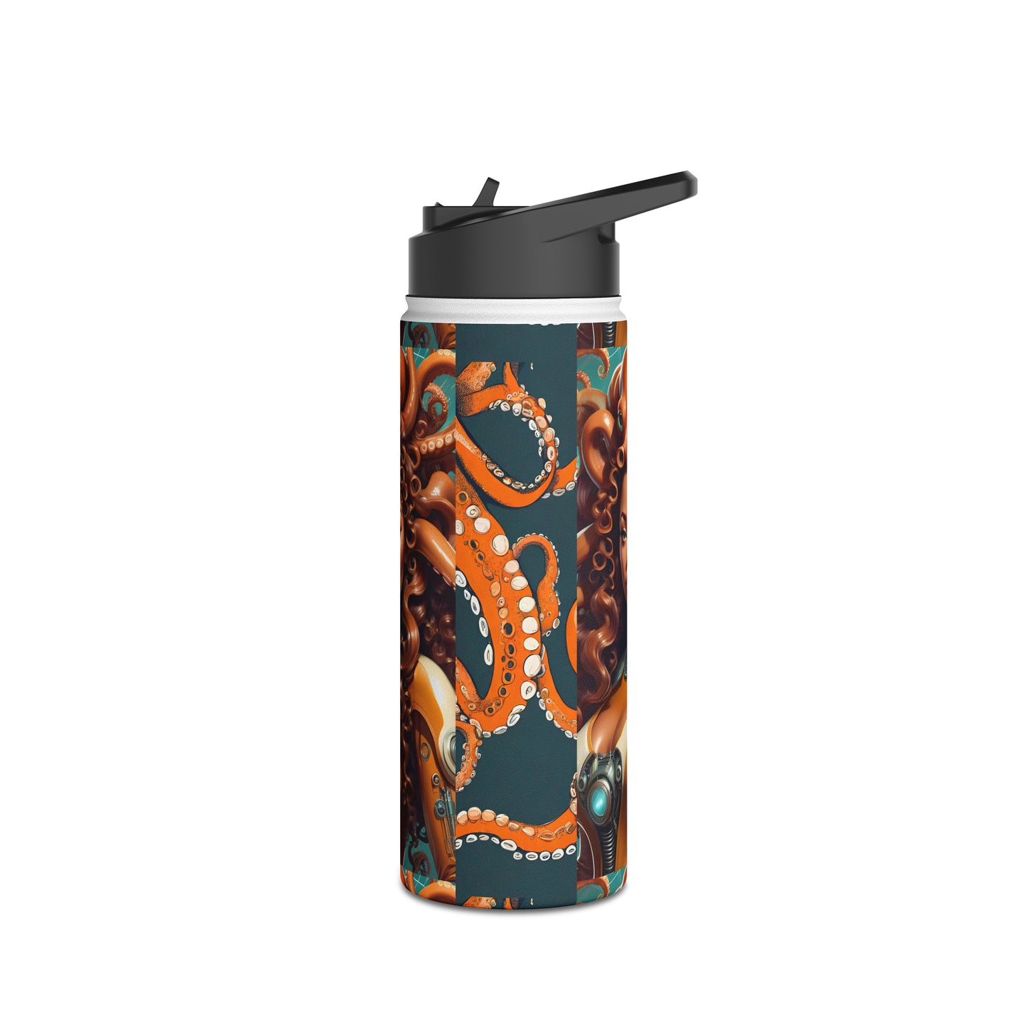 "Octo-Woman" Stainless Steel Water Bottle, Standard Lid