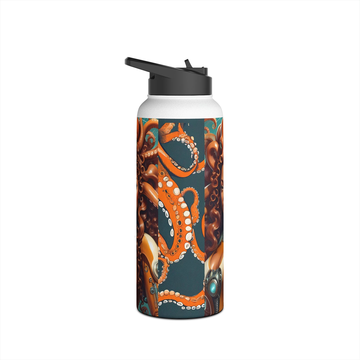 "Octo-Woman" Stainless Steel Water Bottle, Standard Lid