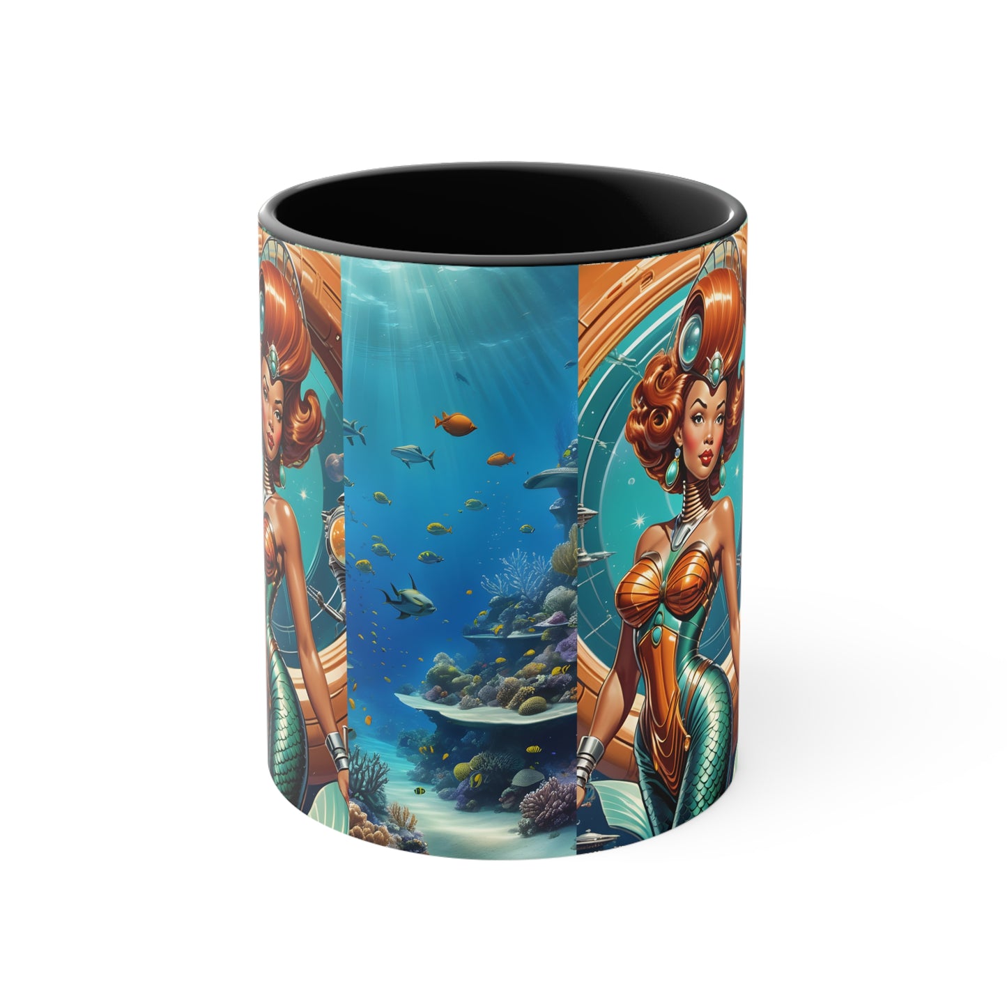 "Mermaid" Accent Coffee Mug, 11oz