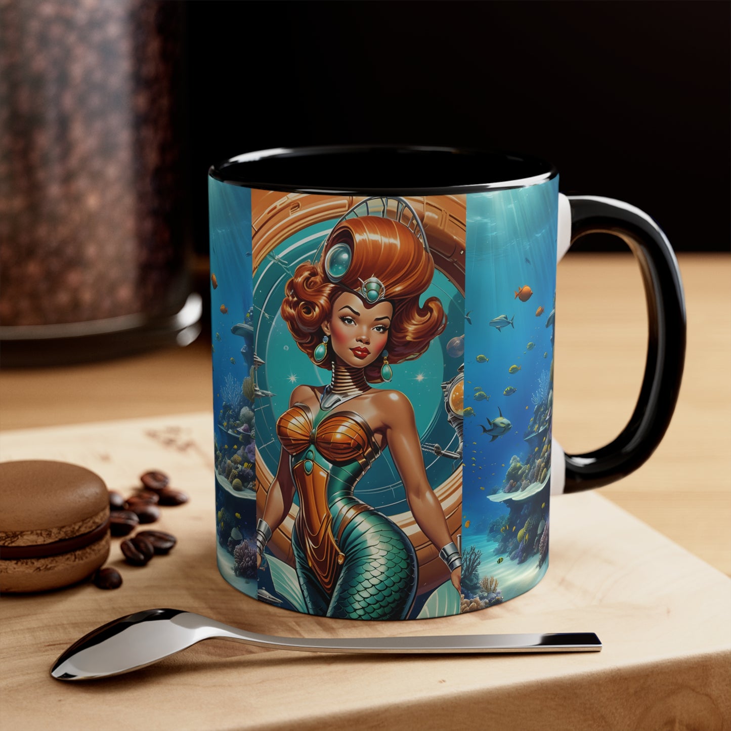 "Mermaid" Accent Coffee Mug, 11oz