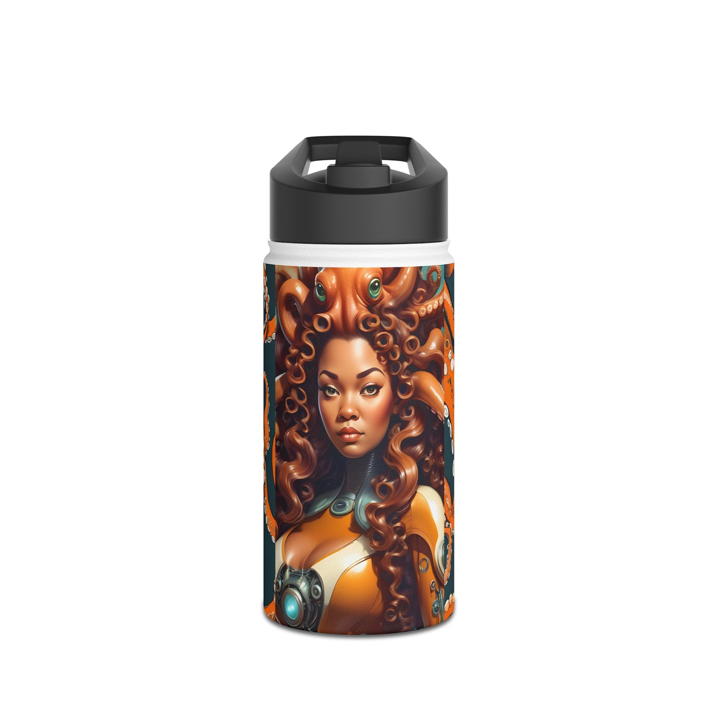 "Octo-Woman" Stainless Steel Water Bottle, Standard Lid