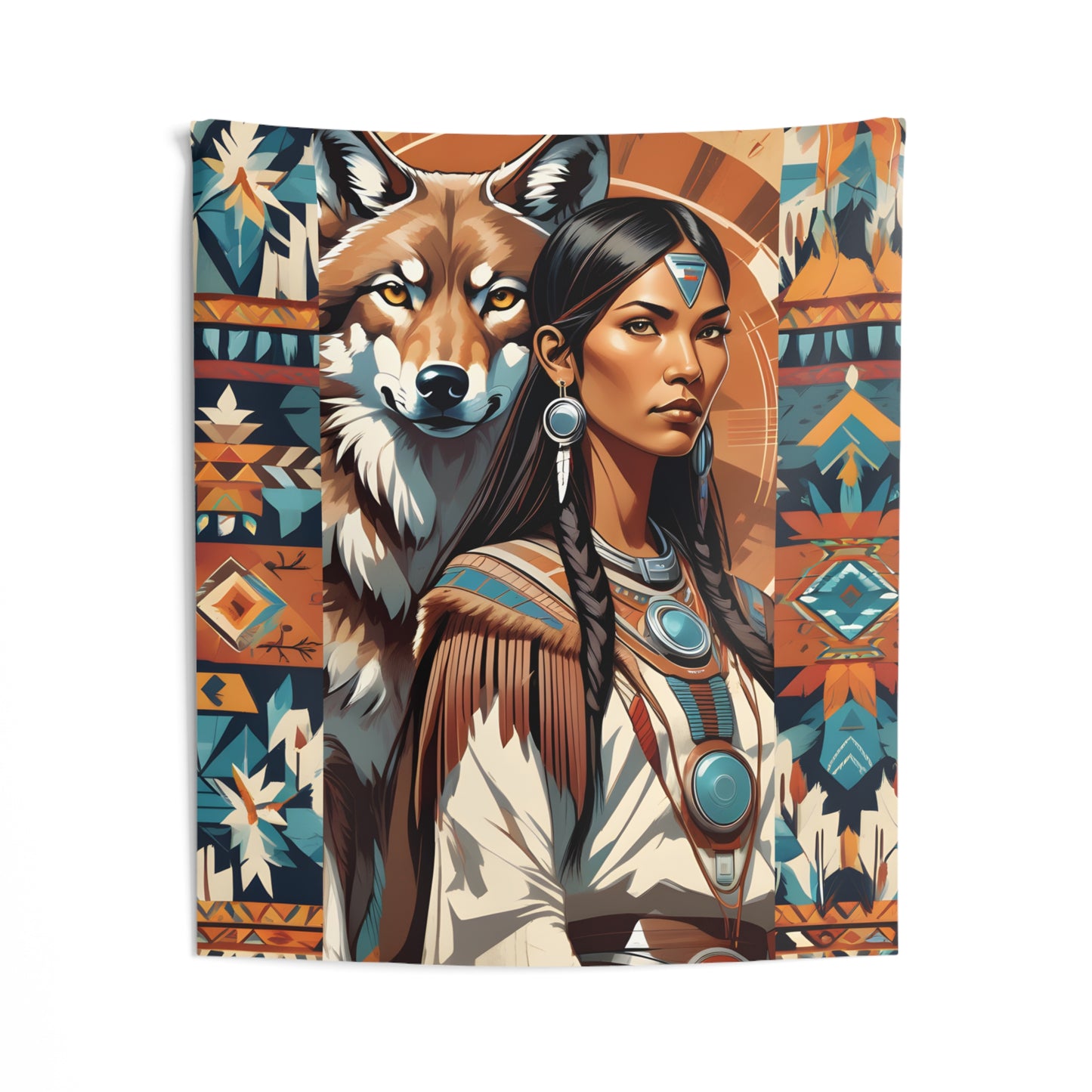 "Native American Woman" Indoor Wall Tapestry