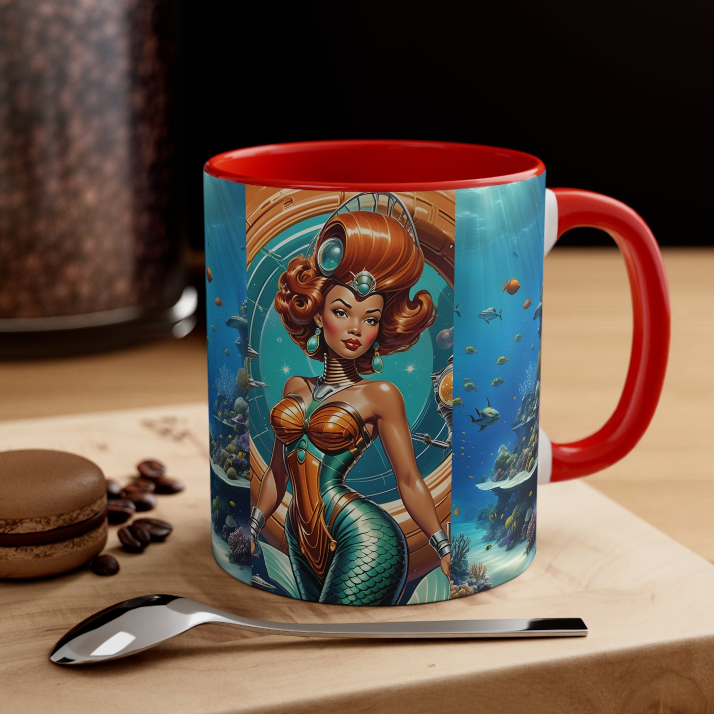 "Mermaid" Accent Coffee Mug, 11oz