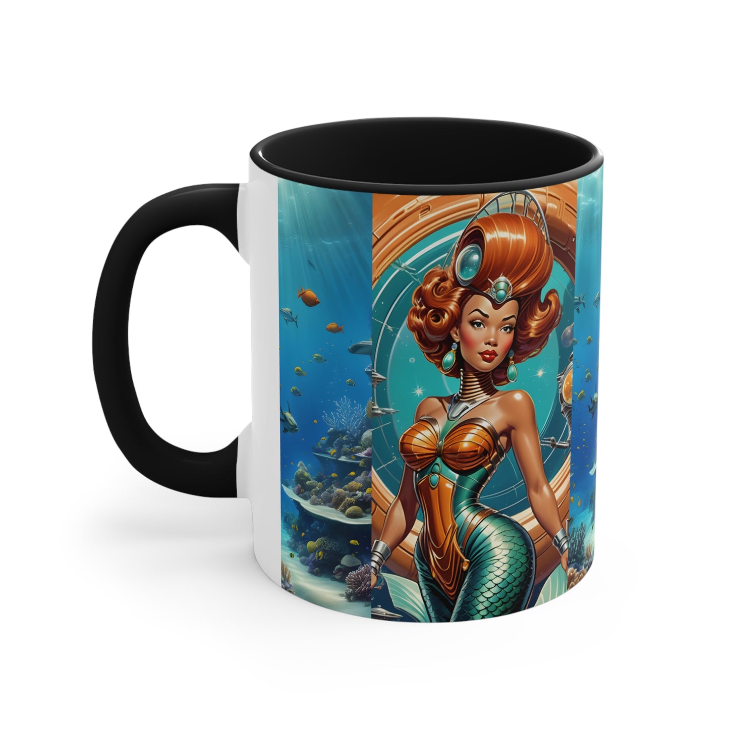 "Mermaid" Accent Coffee Mug, 11oz