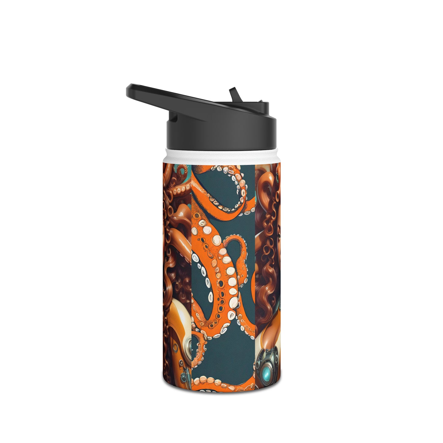 "Octo-Woman" Stainless Steel Water Bottle, Standard Lid