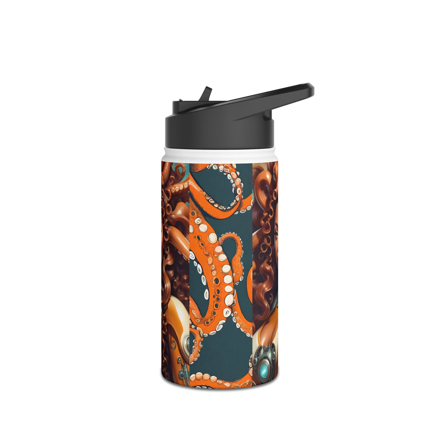 "Octo-Woman" Stainless Steel Water Bottle, Standard Lid