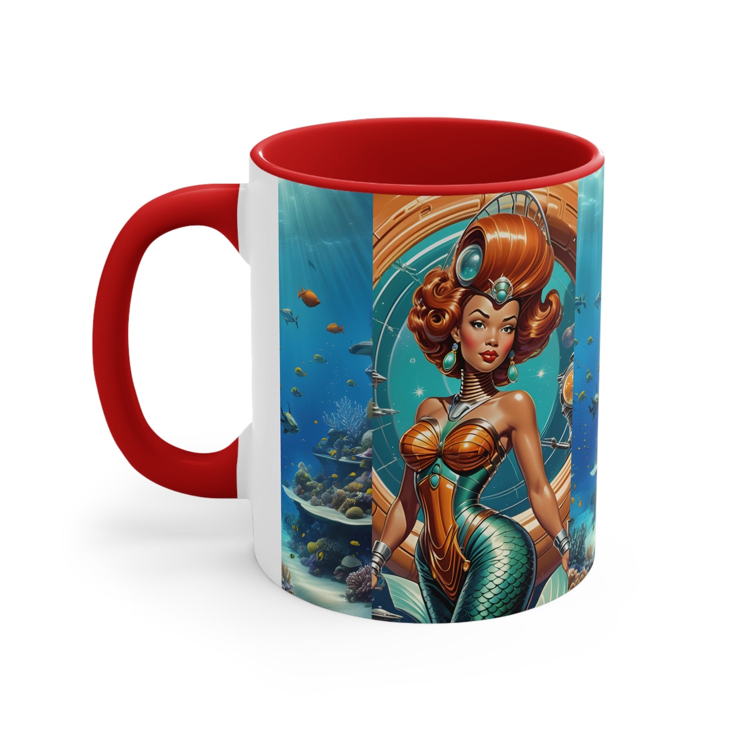 "Mermaid" Accent Coffee Mug, 11oz